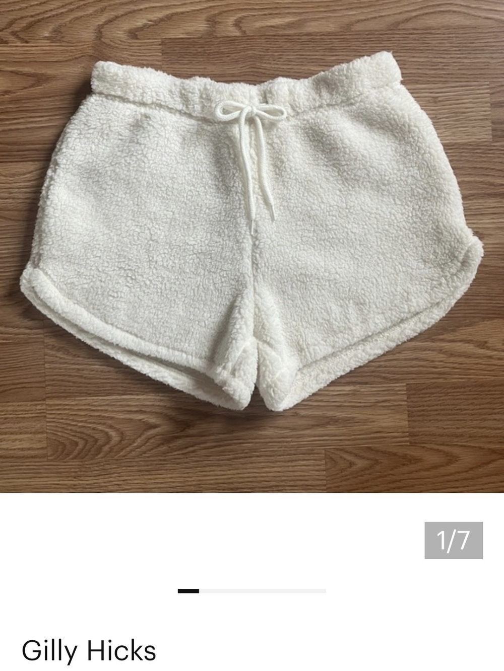 Gilly Hicks Cream Sherpa Lounge Shorts